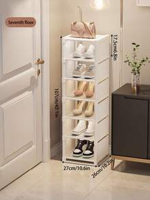 时尚可伸缩鞋架 | 无需工具即可组装，节省空间设计，适用于现代客厅、卧室和玄关 - 白色 - 查看 11