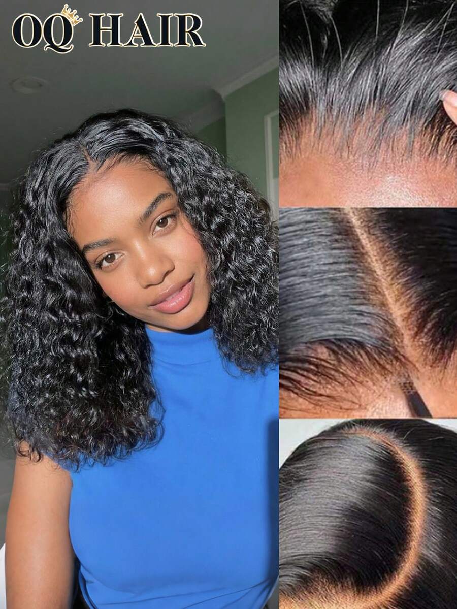 OQ Hair Wear & Go Lace Front Wig, 9x6 Transparent Lace, 180% Density, 8-14 Inches, Pre-Cut Pre-Plucked Hairline, Natural Looking, Natural Color, Fast Shipping, Gift For Women, Romantic Trip, Suitable For All Occasions, Travel Essential, Create Warm Atmosphere, Cozy Home, Autumn Outfit - SNatural - View 1