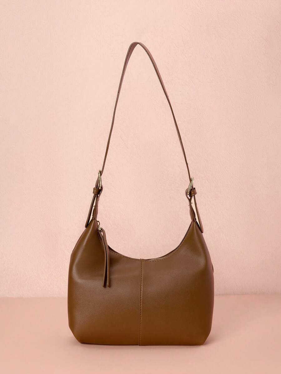 Hatastic 1 Stück Nische Design weiche PU einfarbige Mode minimalistische vielseitige Mini Umhängetasche Unterarmtasche Handtasche für Frauen Weihnachtsgeschenke