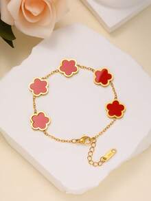 5pcs/Set Minimalist European & American Style Bracelet, Necklace, Ring Jewelry Set For Women, Suitable For Party, Gathering, Daily Wear - Five-piece Set - View 11