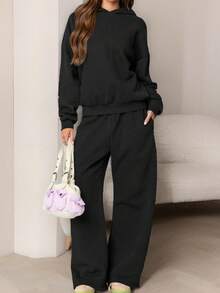 Bộ 2 áo hoodie in hình bướm thường ngày dành cho nữ, trang phục áo nỉ chui đầu dễ thương cho bãi biển, thể thao, công sở, gia đình, đường phố, mùa xuân, mùa thu, mùa đông, tốt nghiệp, trở lại trường, giáo viên nữ, mùa thu - màu đen - Xem 4