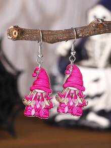 1 Pair Cute Pink Ribbon Bow Breast Cancer Awareness Earrings, Fashion Casual Everyday & Holiday Wear