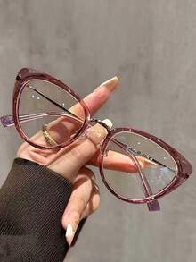 1 Cặp kính mắt mèo dáng retro bằng kim loại, thời trang, phù hợp với trang phục thời trang, trang trí tiệc, văn phòng máy tính, chơi game, sử dụng hàng ngày. - Nhiều màu - Xem 4