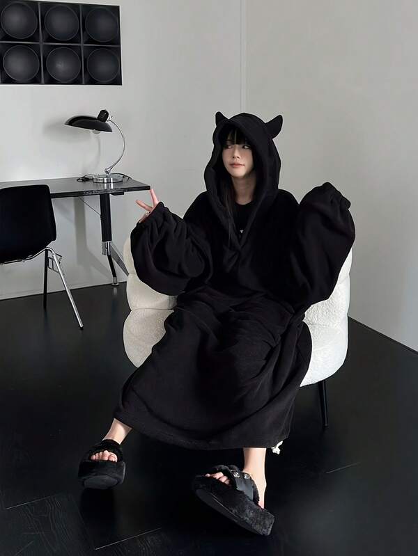 Nuovo pigiama in pile di corallo per donna, flanella spessa, dolce e carina, abiti da casa caldi per autunno e inverno, può essere indossato come comodo pigiama, accappatoio e camicia da notte, stile caldo e pigro in flanella di alto valore, morbido e alla moda, un regalo per lei, un regalo di Natale