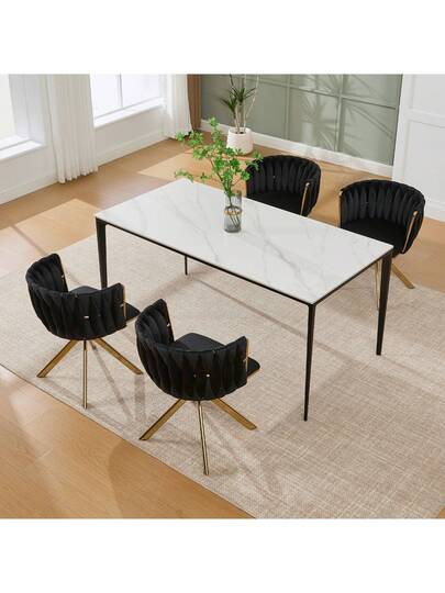 Fluwelen Seats Heavy Metal Frame, 180 Degree Swivel Function, Back, Zachte Luxurious Flexible Between Living Room, Budol Creative Workspace (Set Of 2) view 2