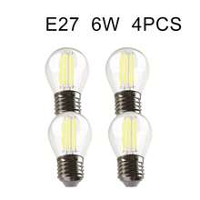 LIGHT HOUSE 2-6 件透明玻璃 G45 复古装饰 LED 灯泡,220V-240V,4W-6W,2700K 暖白光,仿古 LED 灯丝灯,育儿室浸入式 LED 灯,魔杖灯,甲板灯,万圣节浸入式 LED 灯,小球形灯泡,4.5 厘米 X 6.79 厘米,E14/E27 底座可选(不可调光),适用于家用 LED 灯泡 - 黃色 - 查看 14