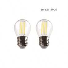 LIGHT HOUSE 2-6 件透明玻璃 G45 复古装饰 LED 灯泡,220V-240V,4W-6W,2700K 暖白光,仿古 LED 灯丝灯,育儿室浸入式 LED 灯,魔杖灯,甲板灯,万圣节浸入式 LED 灯,小球形灯泡,4.5 厘米 X 6.79 厘米,E14/E27 底座可选(不可调光),适用于家用 LED 灯泡 - 黃色 - 查看 19