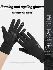 1 Par de Luvas de Ciclismo de Inverno, Luvas Touch Screen Unissex, Adequadas para Corrida, Luvas Quentes para Dirigir em Clima Frio, Ciclismo, Bicicleta, Corrida