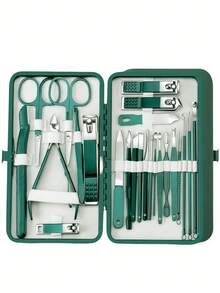 Juego de manicura profesional con cortaúñas - Kit de herramientas de belleza de acero inoxidable para mujeres, adecuado para viajes o uso en el hogar - Multicolor - Ver 9