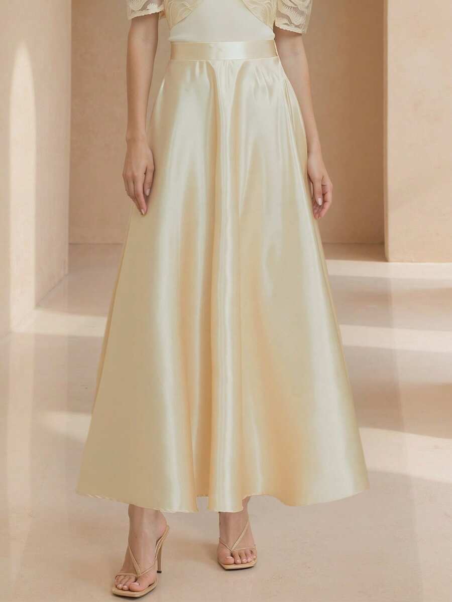 Amyenjoylife Modern Summer Women's Elegant And Simple Temperament Skirt - Gold - View 1