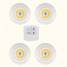 COB照明夜灯，可调光，定时功能，遥控，易于安装，AAA电池供电，便携式橱柜灯，适用于衣柜、厨房、浴室、卧室、宿舍等场景