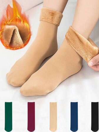 Women Men Cashmere Snow Boots Snow Socks Thicken Sleeping Socks Velvet Floor Hosiery
