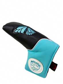1pc 'Butterfly' Pattern Blade Putter Head Cover, Putter Head Cover Blade, Magnetic Closure Blade Putter, Mid Mallet Putter Cover