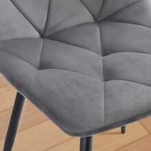 OYAJIA Velvet Dining Chairs Set Of 4 Kitchen Chairs Dining Room Lounge Reception Chairs With Metal Legs For Living Room Bedroom,Grey - Ash - View 9