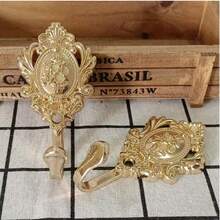 2pcs Bohemian Style Metal Wall Hooks - Rust-Proof Wall Mounted Coat And Robe Hooks Set - Easy Install Towel Hanger With Boho Design - Multicolor - View 2