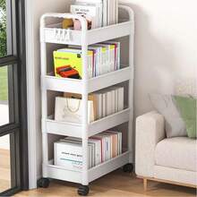 Mehrstöckiger Rollwagen mit Rädern, Metall- und Kunststoff-Standorganizer mit Regal, Mehrzweck-Regalsystem für Küche, Bad, Schlafzimmer, Büro, Utility-Regal