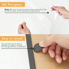 Wood 12x16 Frame Black With 10x14 Mat For 30 X 40cm Diamond Art Painting Display Picture 10 X 14 With Mat Or 12 X 16 Without Mat Large 30x40 Picture Frame For Wall Hanging Black 1 Pack - 黑色 - 查看 6