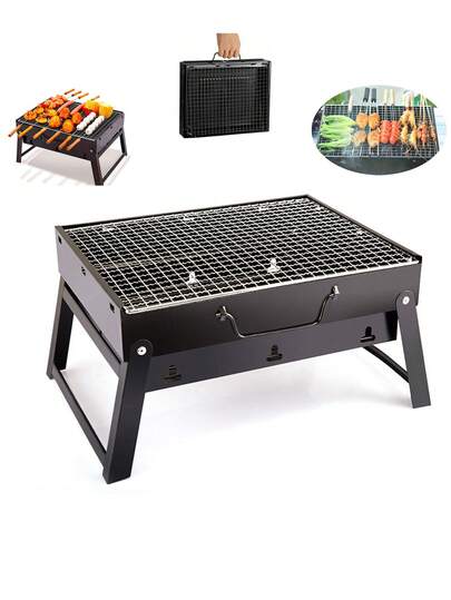 Asador Grande Portátil Plegable BBQ Parrilla De Carbón Ligera, parrilla de barbacoa portátil para exteriores, parrilla de carbón portátil plegable acero Inoxidable, para picnic al Aire Libre, jardín, terraza, camping