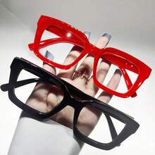 Simple Square Blue Light Glasses Set For Men And Women, Y2K Jelly Color Fashion Glasses, Dopamine Color / Multi-Color / Leopard Print / Textured Matte Black, Unisex Computer, Gaming, Reading Glasses, Women's Personalized Glasses, Plain Glasses, Suitable For All Seasons, Autumn And Winter Business Wear, Is A Stylish, Simple And Versatile Item, Very Suitable For Gifts Or Personal Use - Nhiều màu - Xem 3