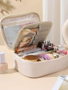 1pc Women's Large Capacity Portable Travel Cosmetic Bag Toiletry Organizer - Multicolor - View 2