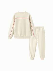 Balabala 男童长袖套装，适合2025秋冬季节穿着，保暖舒适。 - 淺卡其 - 查看 5