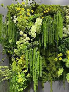 MEHELANY 6/3/1pcs Artificial Wisteria Flower Pendant, Lover's Tear Pendant Plant, Silk Artificial Amaranth Wedding Pendant, Burgundy Wedding Floral, Cascading Wedding Bouquet, Suitable For Wedding Backdrop Decor, Hotel Decor, DIY Flower Arrangement, Vase Filler, Wall Decor, Mother's Day, Birthday, Party, Gift (Fabric Material Artificial Flowers) - Green - View 4