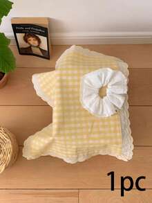 1 件/6 件/30 件韩国田园风格柔和黄色格子蕾丝边餐垫，多用途桌面装饰杯垫 - 彩色 - 查看 10