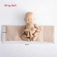 柔软新生儿摄影道具摆姿包巾袋辅助专业摆姿快速包裹婴儿拍摄男女宝宝适用填充襁褓摄影配件 - 米色 - 查看 4