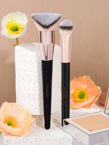 MAANGE 1支/2支装3D粉底刷，便携式晕染化妆刷，集粉底刷、腮红刷、修容刷、高光刷、遮瑕刷于一体，是送给女性和女孩的旅行化妆刷好礼。 - 黑色 - 查看 4
