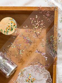 Candy Poetry 1 Roll 2M Plant & Floral Die-Cut Washi Tape, Creative Aesthetic Stickers, DIY Decoration, Scrapbooking, Craft Supplies, Holiday Gifts, Personalized Scrapbooks, School Supplies, Back To School Season - Multicolor - View 9