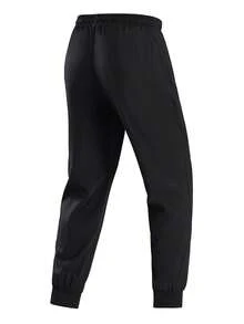 男士加大码轻薄宽松休闲运动裤，带拉链口袋和抽绳腰带，修身慢跑裤，适合日常穿着和运动。