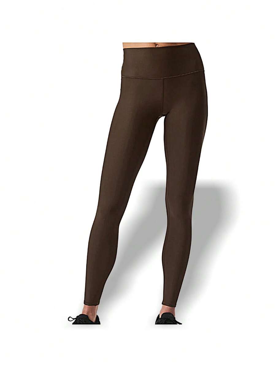 Alo Yoga ALO 7/8 High-Waist Airlift Legging Women High Waist Lightweight Breathable Stretch Close-Fitting Skin-Friendly Soft Seamless Good Elasticity Body Shaping Yoga Gym Training Daily Travel Summer Espresso Brown W51314r-ESPRESSO - brown - View 1
