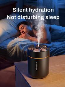 1 x 180毫升车载加湿器，黑色车载空气清新剂，带浪漫彩色氛围灯，黑白两色可选，2种工作模式，自动关机功能，兼容精油，五合一超声波香薰机，5套精油套装，适用于汽车、客厅、卧室、浴室、植物、宠物房、办公室、大房间，需电源适配器 - 黑與白 - 查看 3