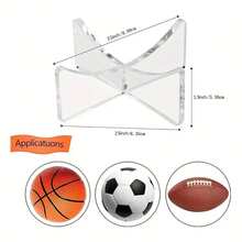 4pcs Acrylic Ball Display Stands - Durable Cross Design Holders For Soccer, Basketball, Football, Rugby - Waterproof And Sturdy PMMA Material - Ideal For Sports Memorabilia Cabinets, Sports Equipment Storage | Clear Acrylic Stands | Solid Structure For Ball Display, Tabletop Display Base, Room Decor, Office Desk Accessories, Organizers, Bedroom Decor, Party Supplies, Sports Accessories, Basketball Accessories - Multicolor - View 11