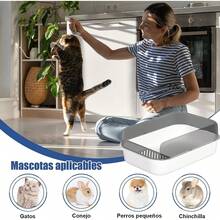 Caja de Arena para Gato, Bandeja Semicerrada para Gatos, Caja de Arena con Tapa Adecuado para Gatos Pequeños y Medianos (Blanco)