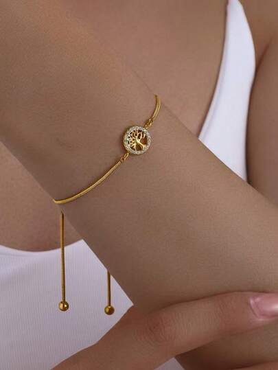 1pc Gold Plated Stainless Steel Necklace With Natural Cat's Eye Stone French Vintage Pendant Necklace, Suitable For Women's Daily Wear, Gift