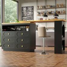 Bar Tables - Black + MDF - View 7