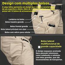 Men's Tactical Multi-Pocket Pants, Casual Waterproof Trousers, IX7 - xanh quân đội - Xem 9