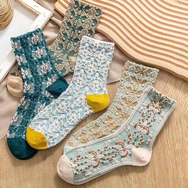5 paires de chaussettes en laine pour femmes - vintage thermique, tricot épais, chaudes et confortables pour la randonnée, chaussettes homme et femme