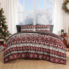 Juego de edredón King, juego de ropa de cama a cuadros rojo y negro clásico, estilo granja, ligero para todas las estaciones, incluye sábanas, fundas de almohada y fundas, decoración del hogar - Navidad roja - Ver 1
