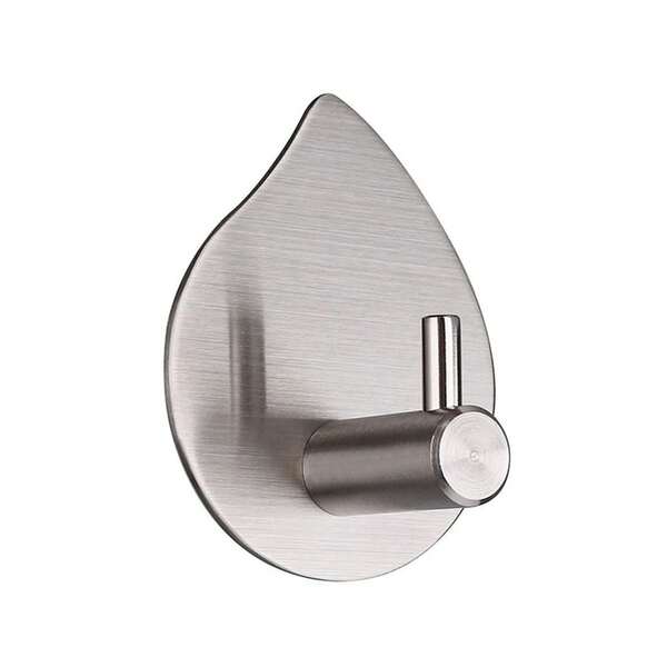 4 Edelstahlhaken – geeignet für selbstklebende Wände in Bad und Küche – stabile, stanzfreie Kleider- und Huthaken aus Metall hinter Türen.