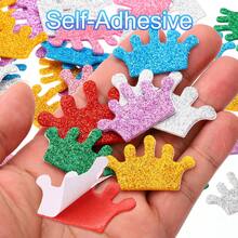 Foam Stickers, EVA Self Adhesive Glitters Foam Shape Sticker Craft Supplies For Scrapbook Card DIY Making Home Decor - 皇冠120件 - 查看 4