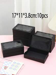 2/5pcs/10PCS/20pcs White/Pink/Black/Brown Gift Box With Transparent Windows - Perfect For Christmas Party Gifts, Wedding Souvenirs And Hand-Written, Sturdy Cartons For Display | Transparent Window Design | Durable Gift Box, Gift Box