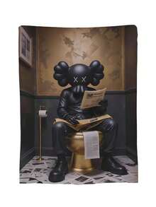 Kawss Kawaii Kaw Blanket Super Soft Warm Bed Blanket Sofa Bedding Bedroom Sofa Office Car, Four Seasons Cozy Shaggy Blanket Girls Boys Adult Gift No Linting, Machine Washable - 黑色 - 查看 3