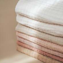 7 件 100% 纯棉柔软透气 4 层纱布拍嗝巾、婴儿吐奶巾、吸水口水围兜、适用于婴儿、湿巾、毛巾 - 彩色 - 查看 6