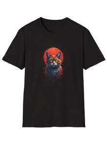 Mystic Cat T-Shirt Vibrant Fire & Shadow Feline Design - 款式12 - 查看 1