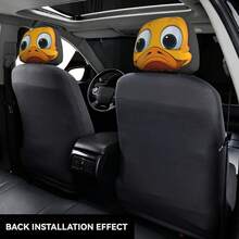 2pcs Personalized Car Headrest Covers, Double-Sided Printed - Fits All Models, No Filling Design, Easy Installation - Funny Car Interior Decor For Male/Female Drivers/Passengers - Durable Fabric Car Seat Headrest Protectors - Multicolor - View 7