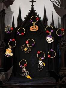 Set de 10 piezas de accesorios para el cabello trenzados de Halloween: Scrunchies de moda para el peinado navideño