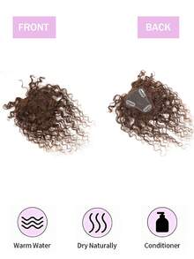 Real Human Hair Toppers Clip With 3 Secure Clips Water Wave Human Hair Toppers With Bangs For Women With Thinning Hair Brown Color