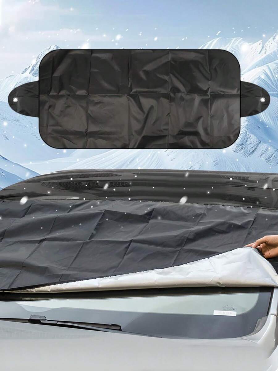 1 pieza Cubierta para parabrisas de coche - Cubierta frontal a prueba de nieve/escarcha de invierno, parasol, cubierta antipolvo, almohadilla protectora contra el sol de verano, parasol de ventana de coche, película protectora del parabrisas (anti-hojas/sol/polvo/escarcha/nieve) - Protección contra el viento y los rayos UV para todo tipo de clima, apta para sedanes, SUV, camiones y coches universales - Multicolor - Ver 1